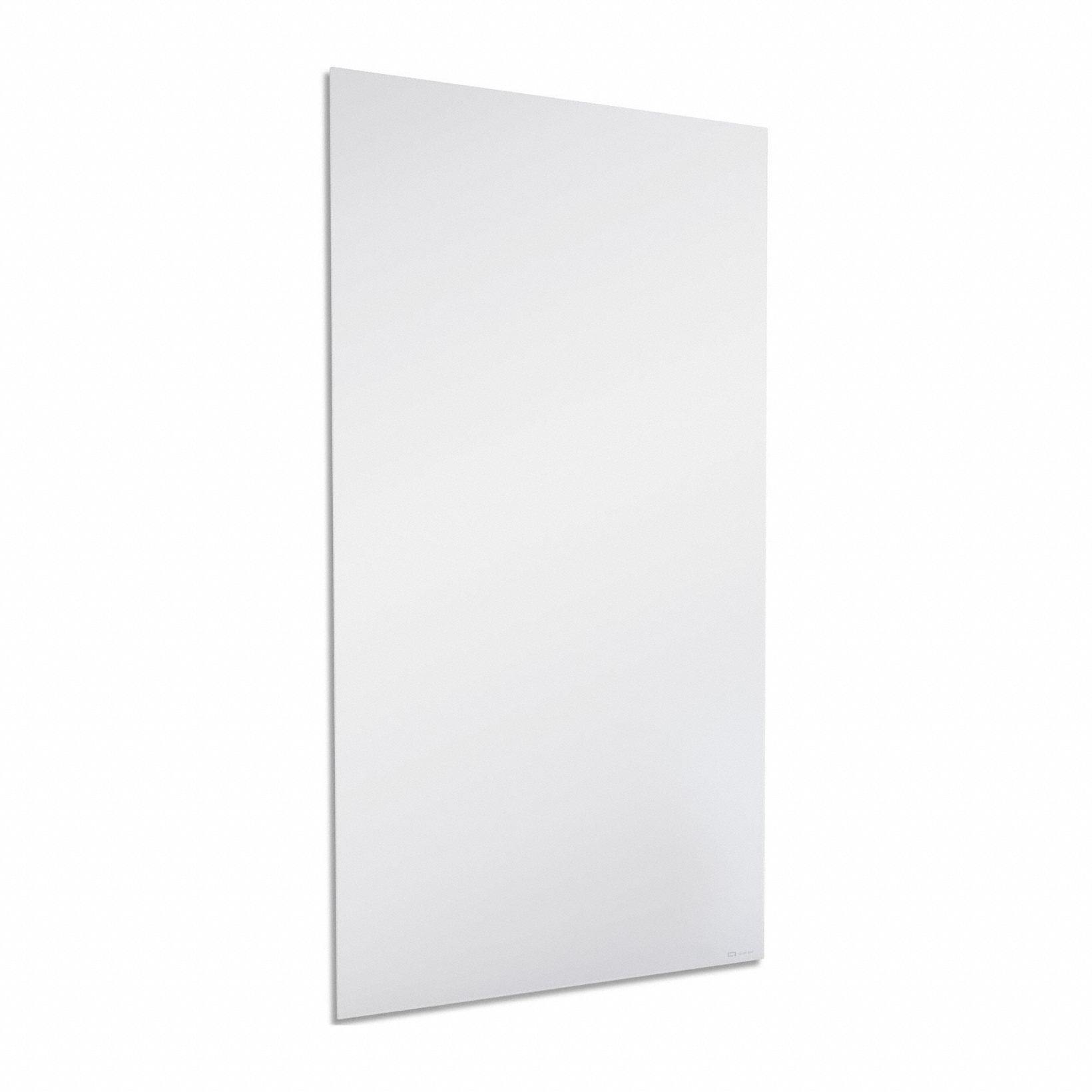 Dry Erase Board: Glass, Frameless Style, 85 3/8 in Overall Ht, 48 in Overall Wd, White