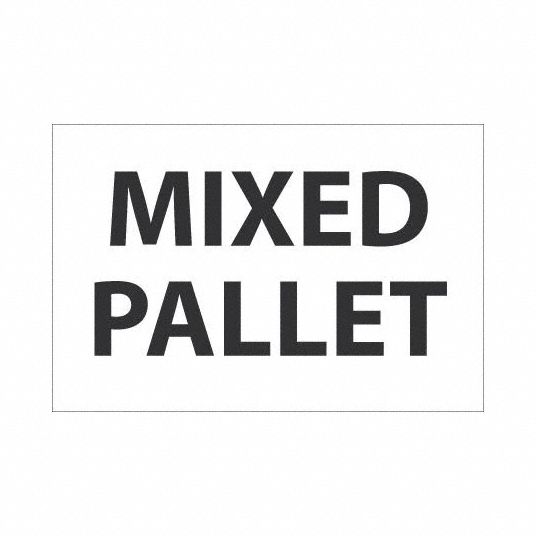 Mixed Pallet Label 4x6 BK/WT - Grainger