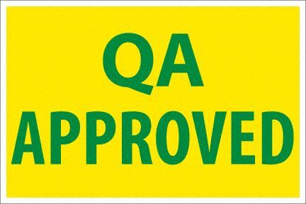 QA Approved Label 4x6 GN/YL