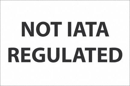 Not IATA Regulated Label 4x6 BK/WT