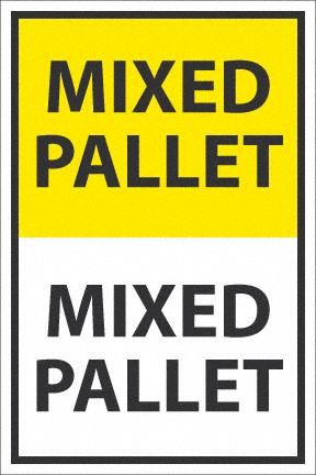Mixed Pallet Label 6x4 BK/WT/YL