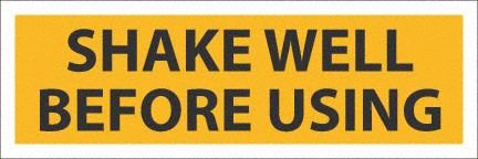 Shake Well Label 2x6 BK/OR