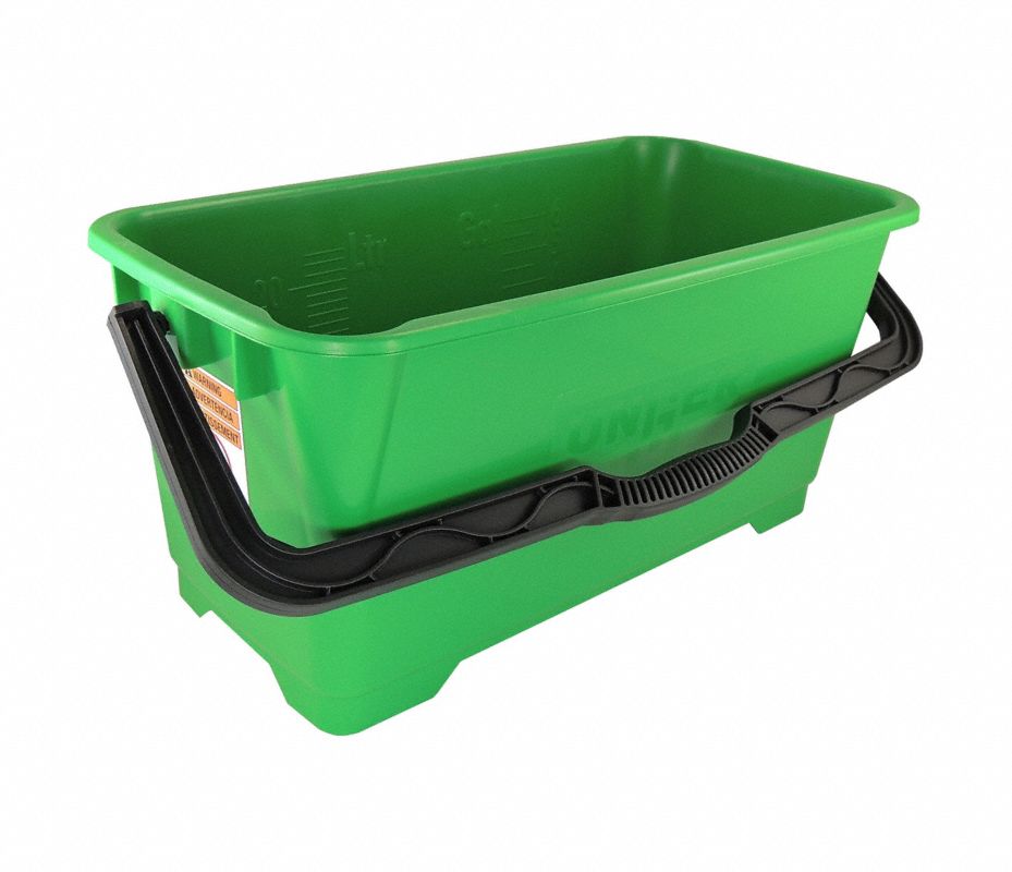 UNGER Cubeta Rectangular, Polipropileno, Verde, Capacidad 6 gal ...
