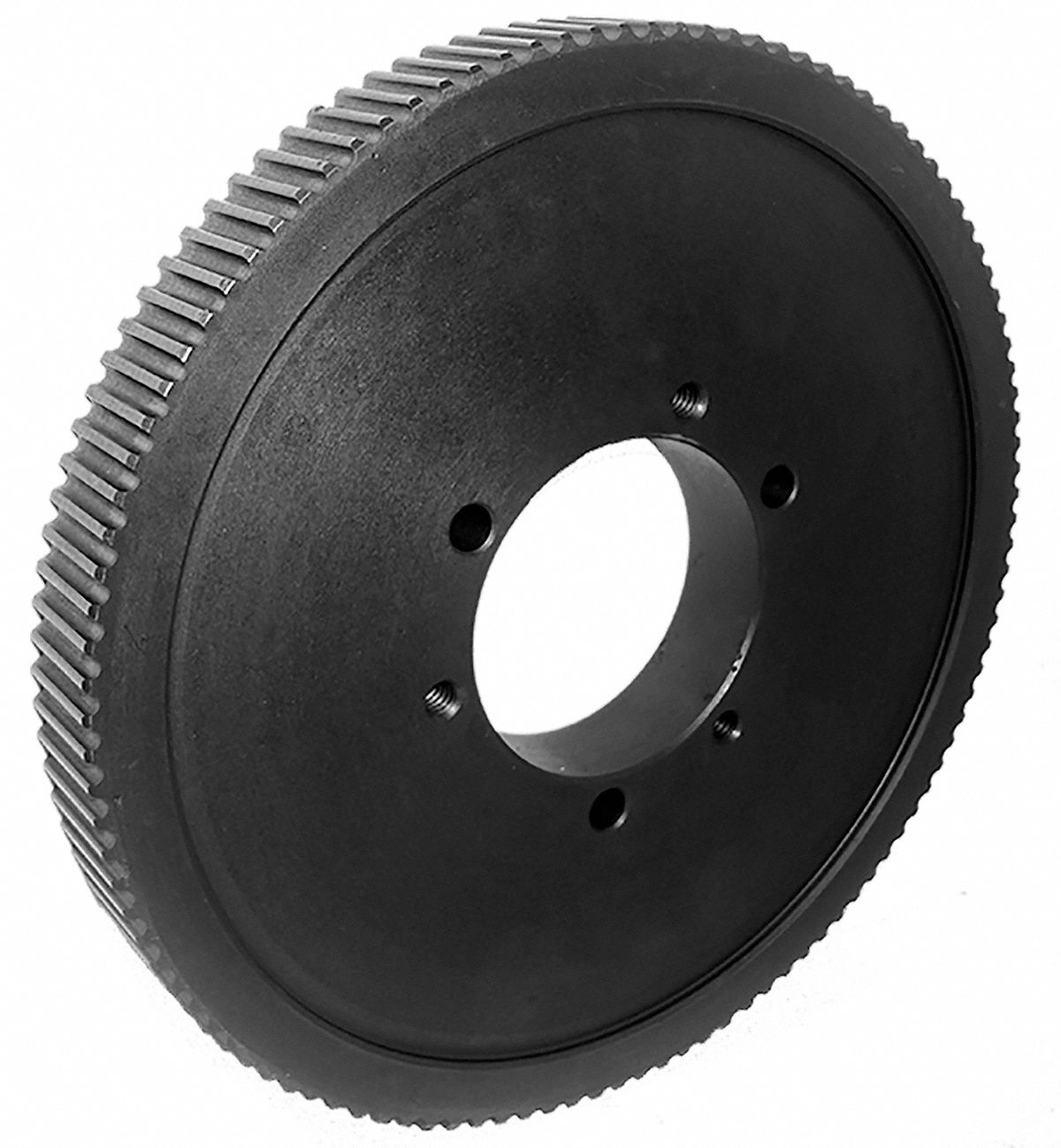 Timing Belt Pulley: Curvilinear, Bushed, For HTD Timing Belt Section, 112 Teeth