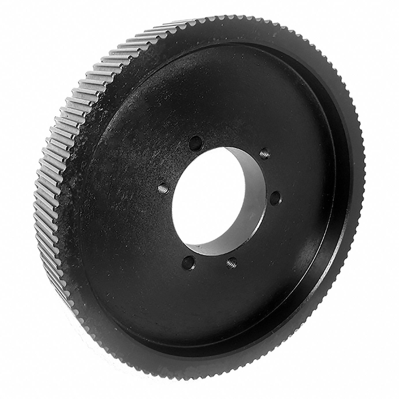 Timing Belt Pulley: Curvilinear, Bushed, For HTD Timing Belt Section, 112 Teeth