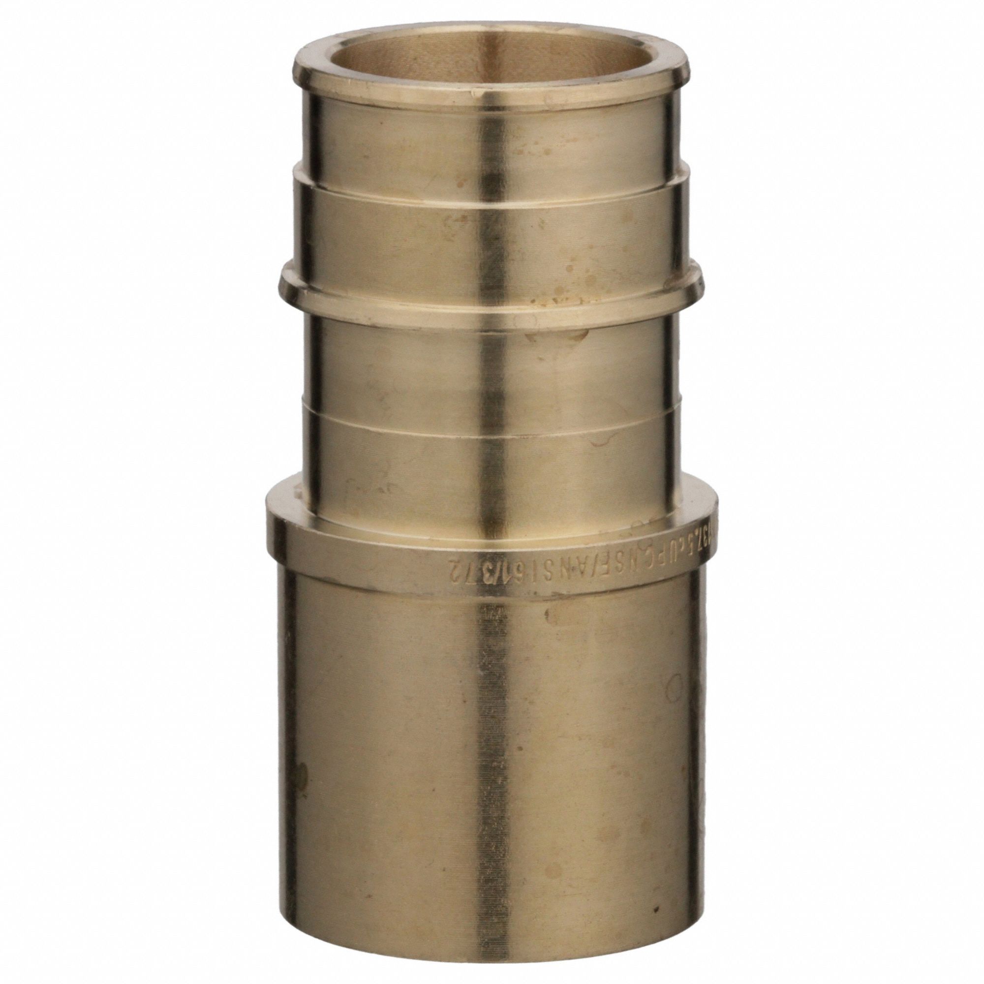 Barbed Fitting Adapter: 51/64 in ID x 1 in Pipe Size, Barbed x FTG, Brass, Expansion