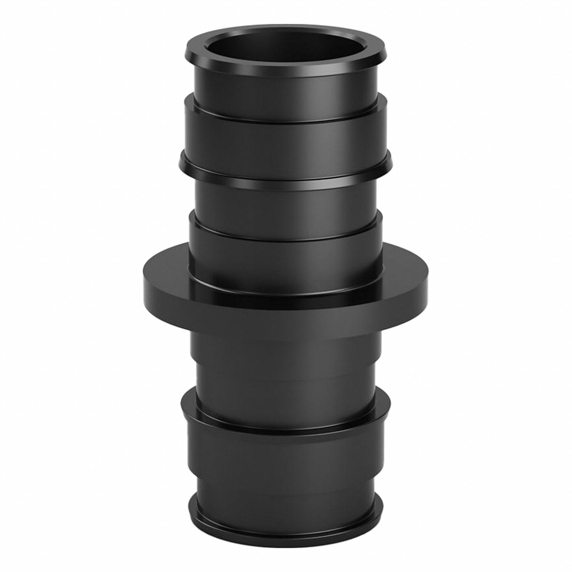 Barbed Fitting Coupling: 1 5/64 in ID x 1 5/64 in ID x 1 1/2 in Pipe Size, Barbed, Polymer