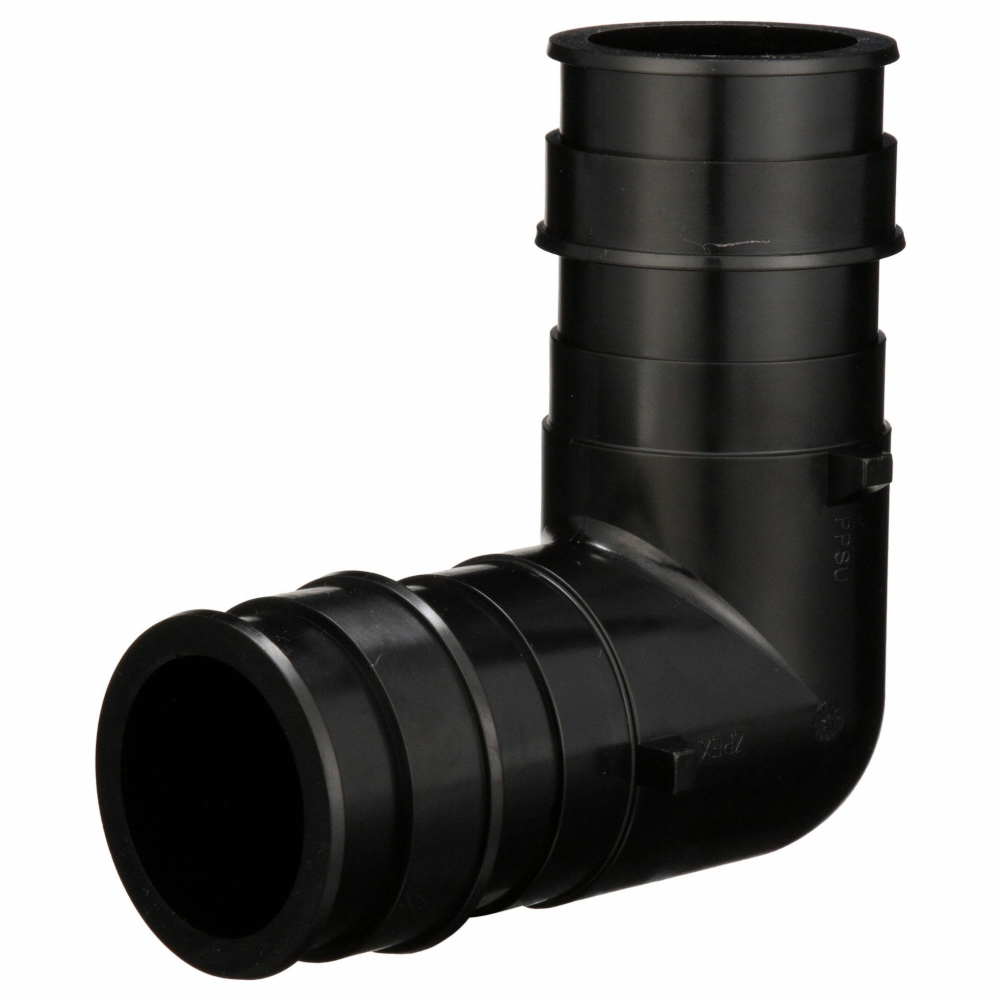 Barbed Fitting Elbow: 1 31/64 in ID x 2 in Pipe Size, Barbed, Polymer, Expansion