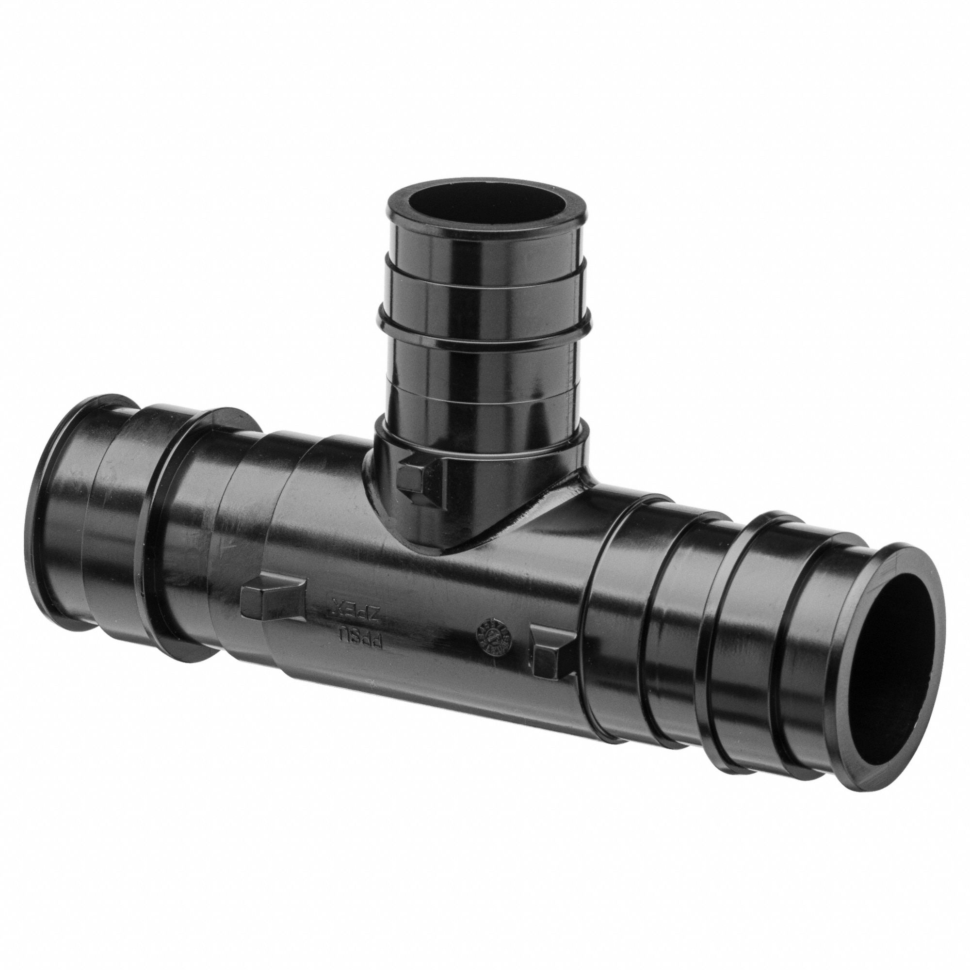 Barbed Tee: Polymer, Expansion, 1 1/4 in ID, 1 1/4 in ID, 1 in ID