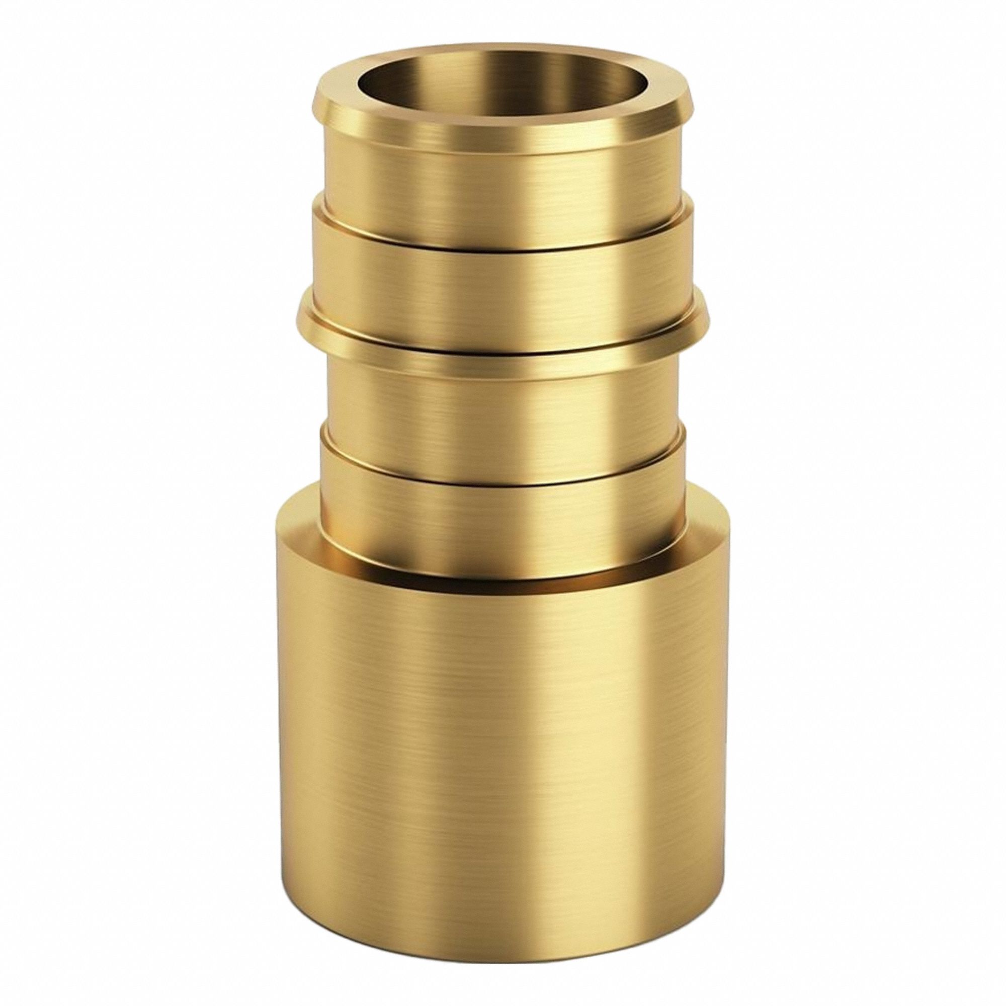 Barbed Fitting Adapter: 3/8 in ID x 39/64 in ID x 1/2 in Pipe Size, Barbed x Cup, Brass