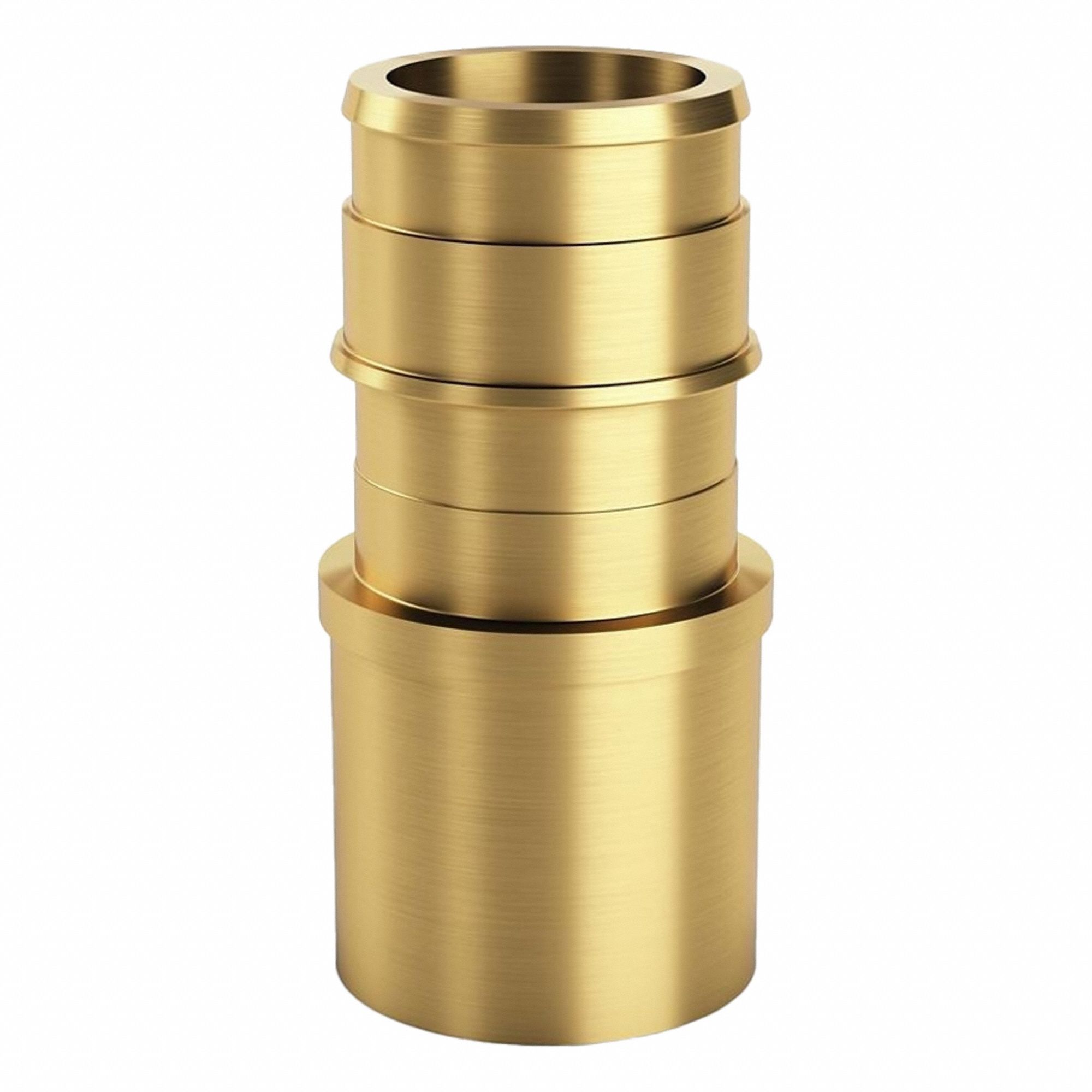 Barbed Fitting Adapter: 3/8 in ID x 1/2 in ID x 1/2 in Pipe Size, Barbed x FTG, Brass