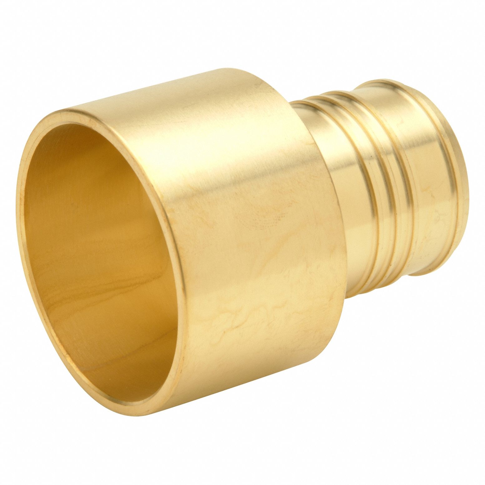 Barbed Fitting Adapter: 1 35/64 in ID x 2 in Pipe Size, Barbed, Brass