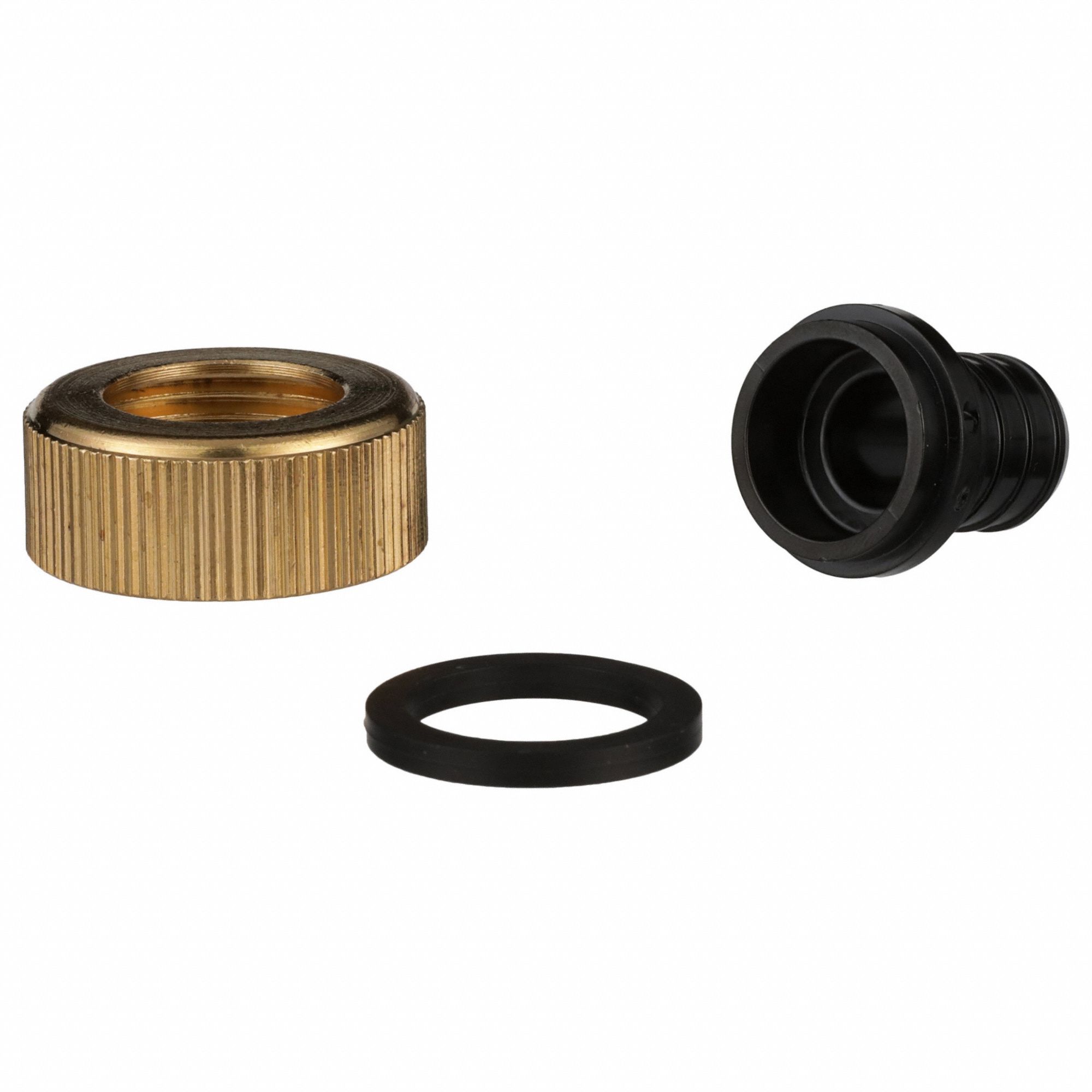 Barbed Fitting Adapter: 19/32 in ID x 1 in Pipe Size, Barbed x FNPT, Polymer, Crimp