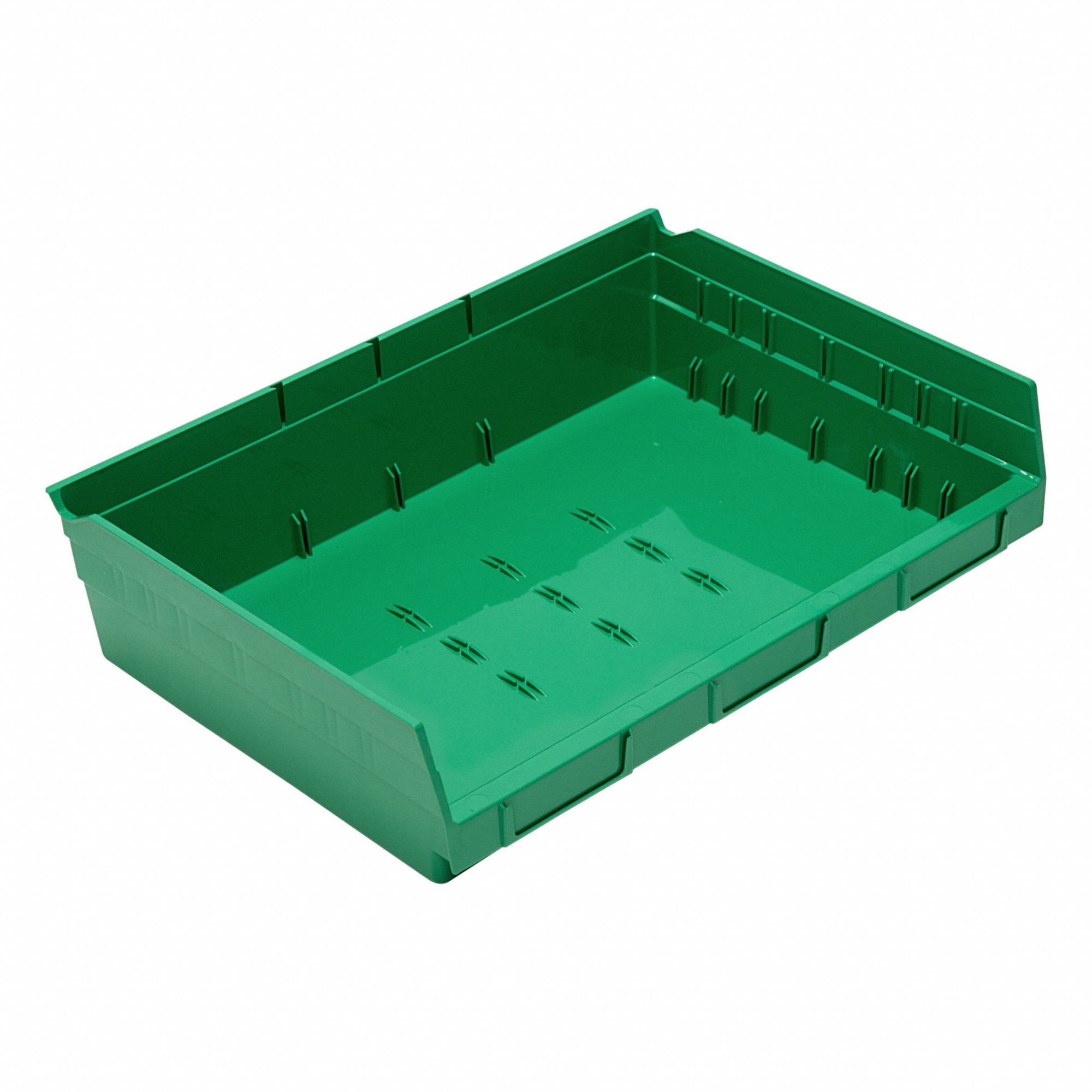 Economy nesting shelf bin: 11 5/8 in Overall Lg, 16 1/2 in x 4 in, Green
