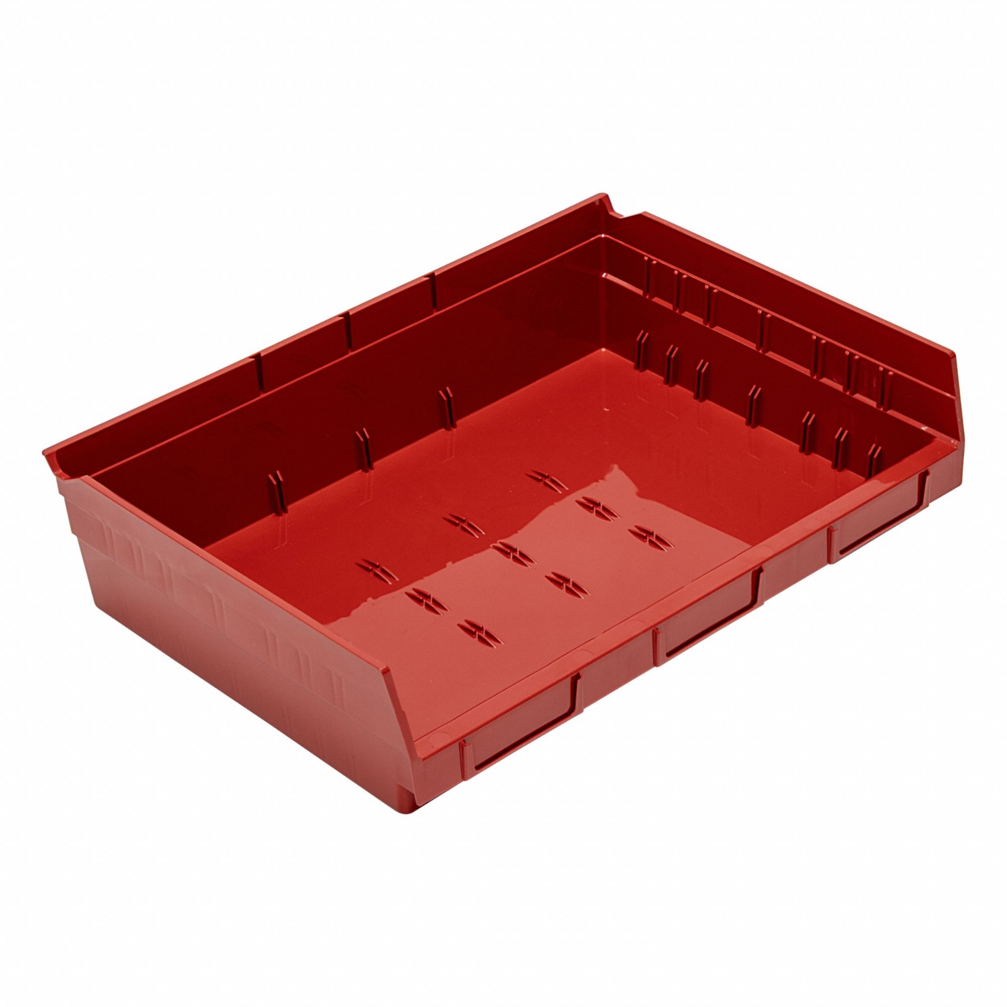 Economy nesting shelf bin: 11 5/8 in Overall Lg, 16 1/2 in x 4 in, Red
