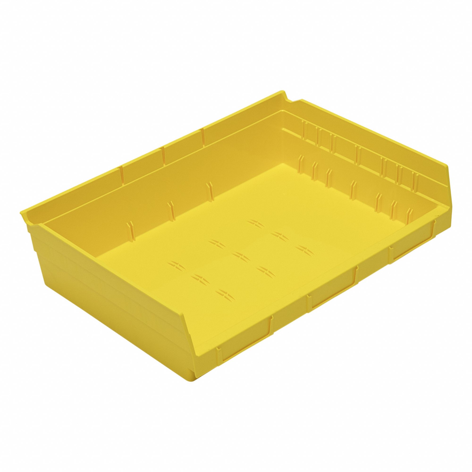 Economy nesting shelf bin: 11 5/8 in Overall Lg, 16 1/2 in x 4 in, Yellow