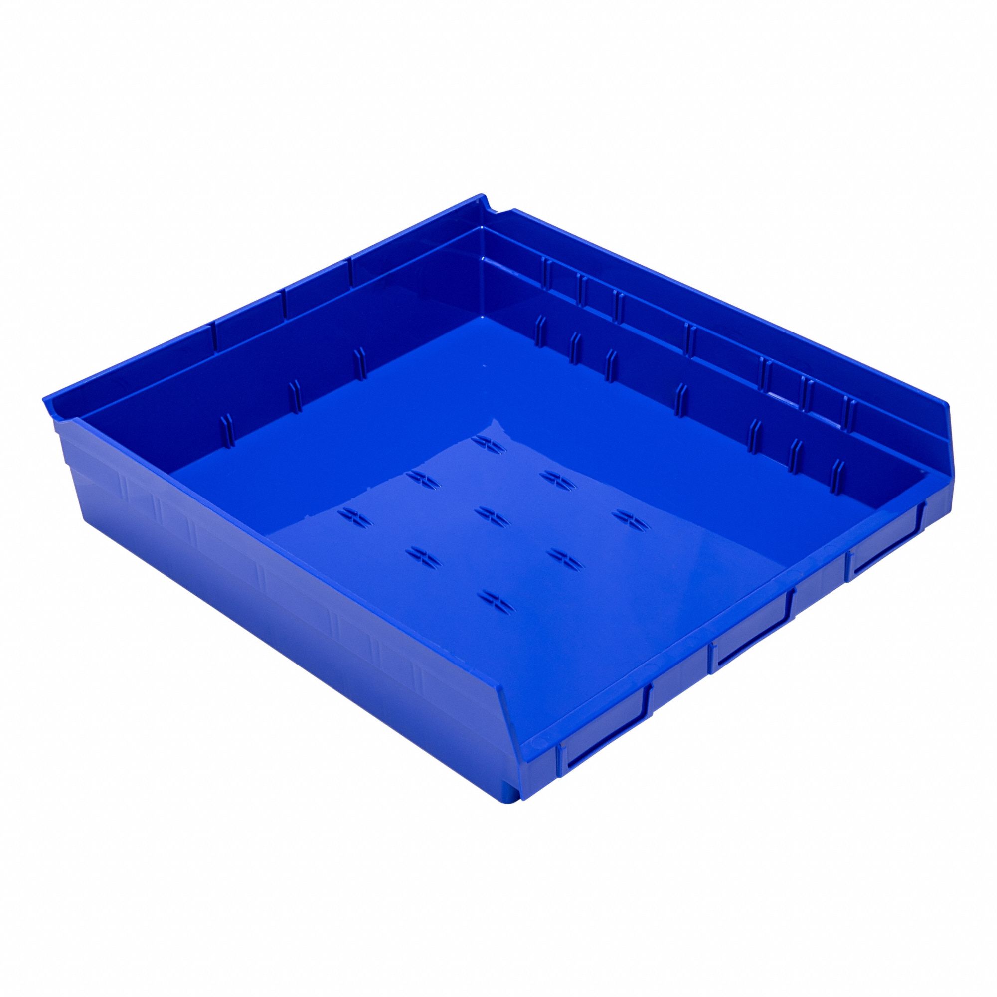 Economy nesting shelf bin: 17 7/8 in Overall Lg, 16 1/2 in x 4 in, Blue