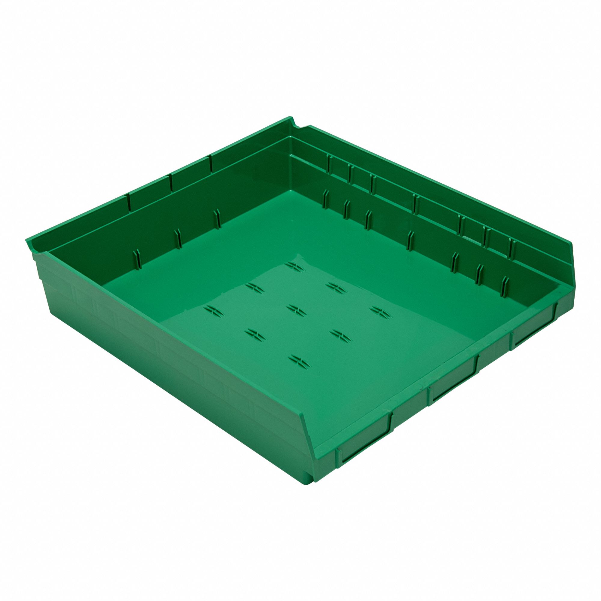 Economy nesting shelf bin: 17 7/8 in Overall Lg, 16 1/2 in x 4 in, Green