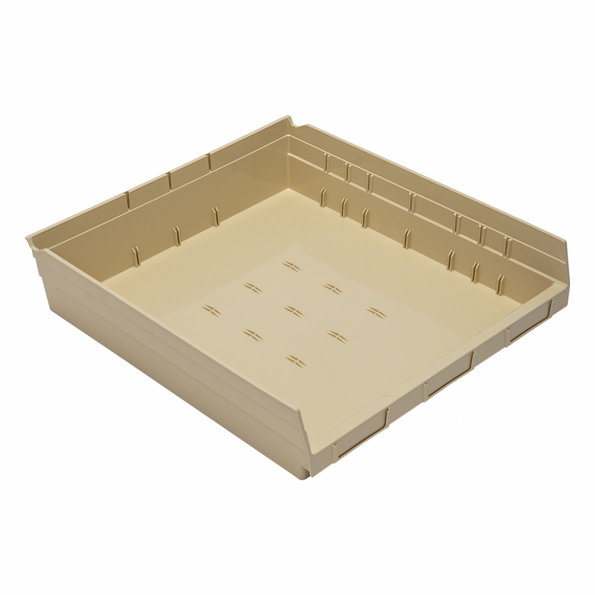 Economy nesting shelf bin: 17 7/8 in Overall Lg, 16 1/2 in x 4 in, Beige