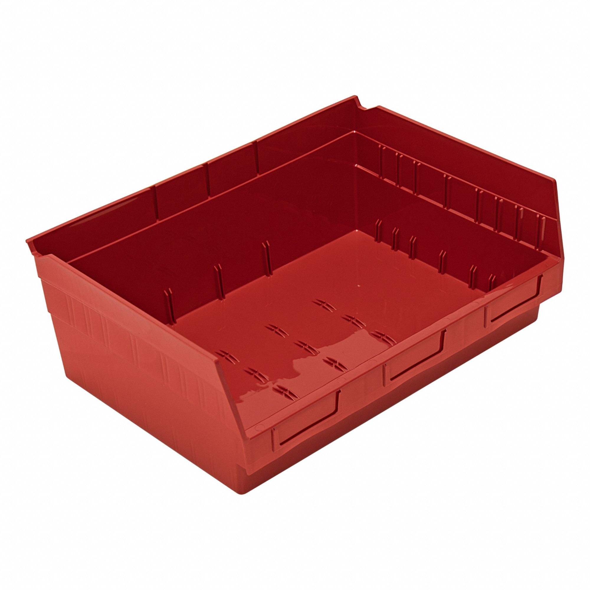 Economy nesting shelf bin: 11 5/8 in Overall Lg, 16 1/2 in x 6 in, Red