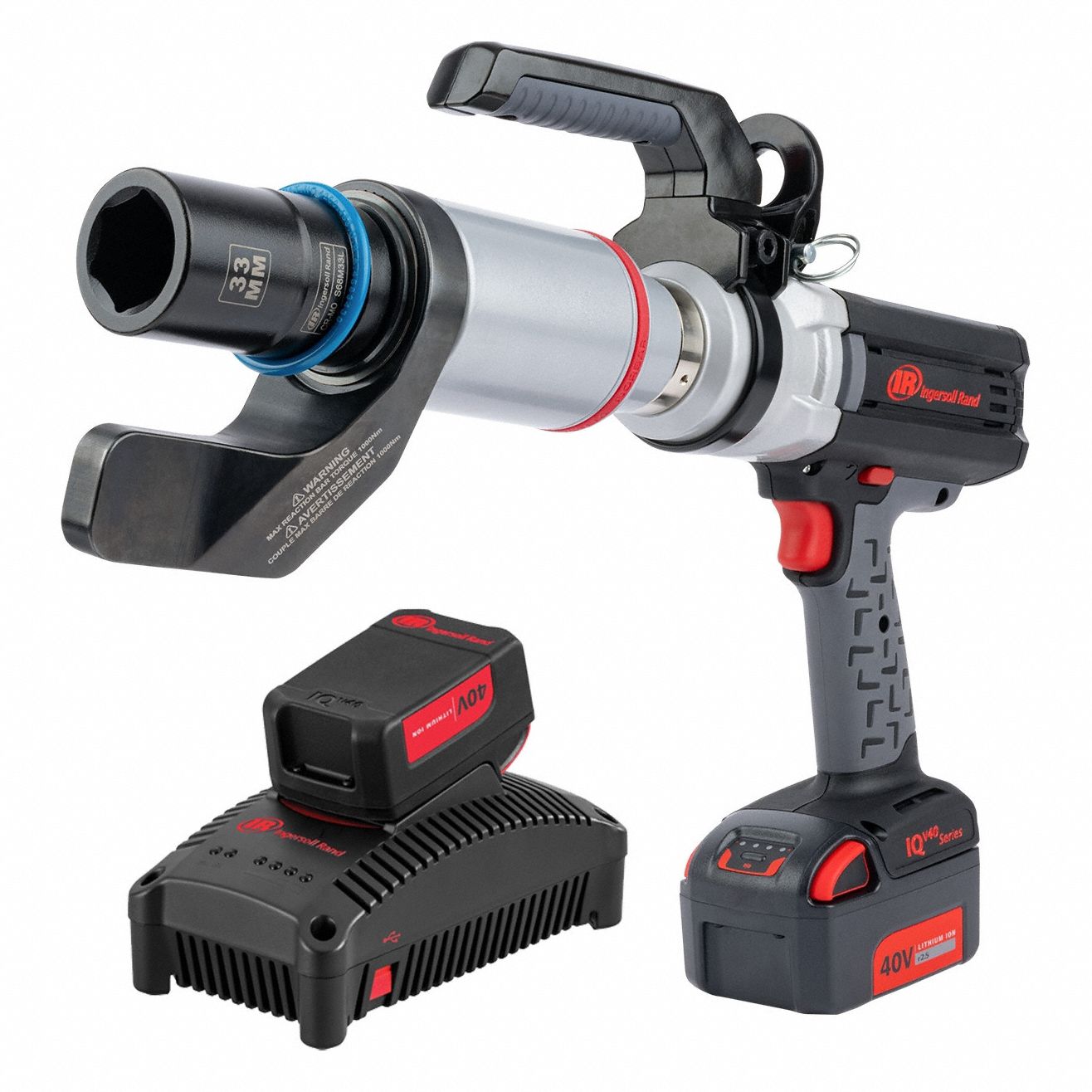 Torque Wrench Kit: 1, 000 N-m Fastening Torque, 15 RPM No Load Speed, 1 in Drive Size