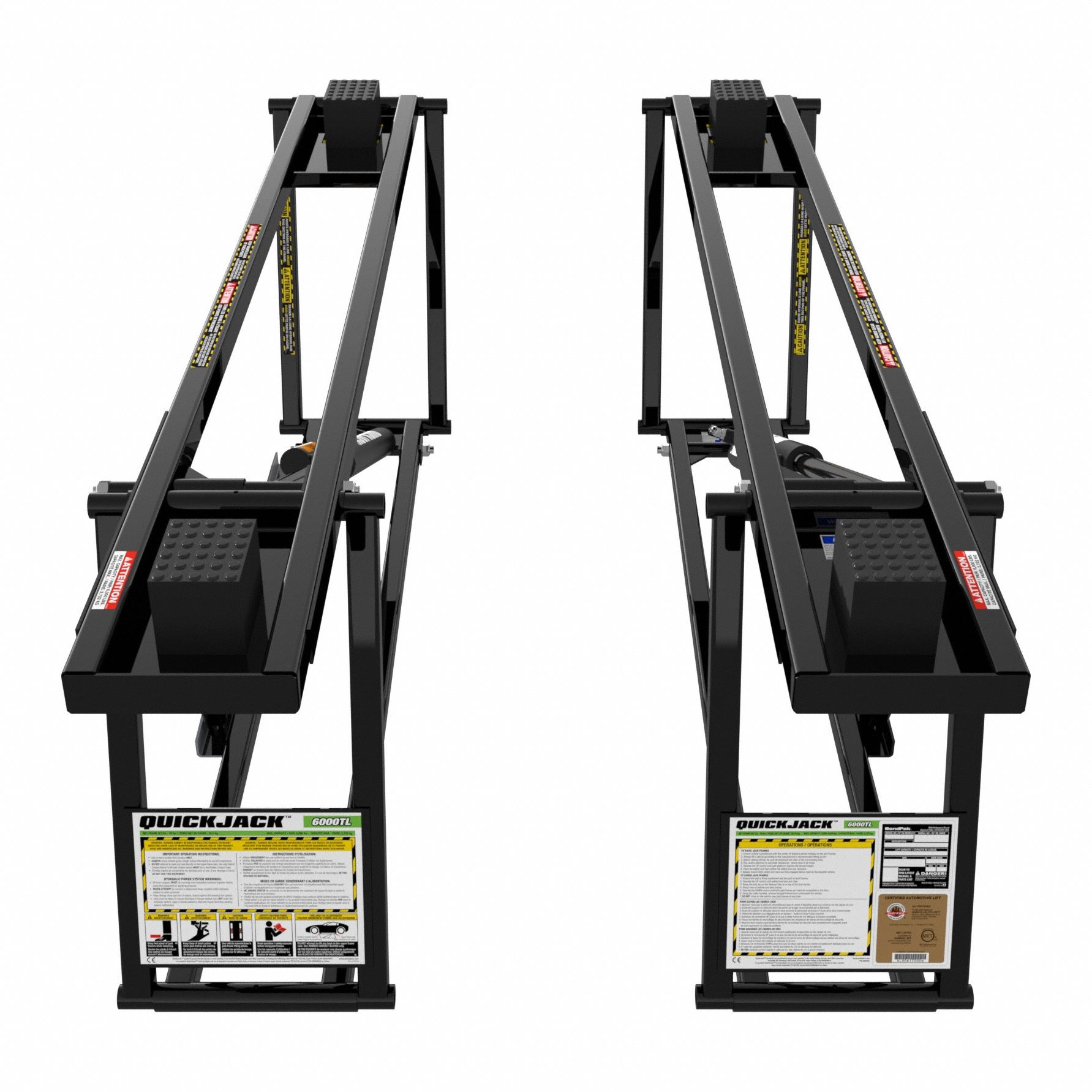 Portable Car Lift: 6, 000 lb Load Capacity, 24 in Max Lift Ht, 3 in Min Lift Ht, 110V, PR
