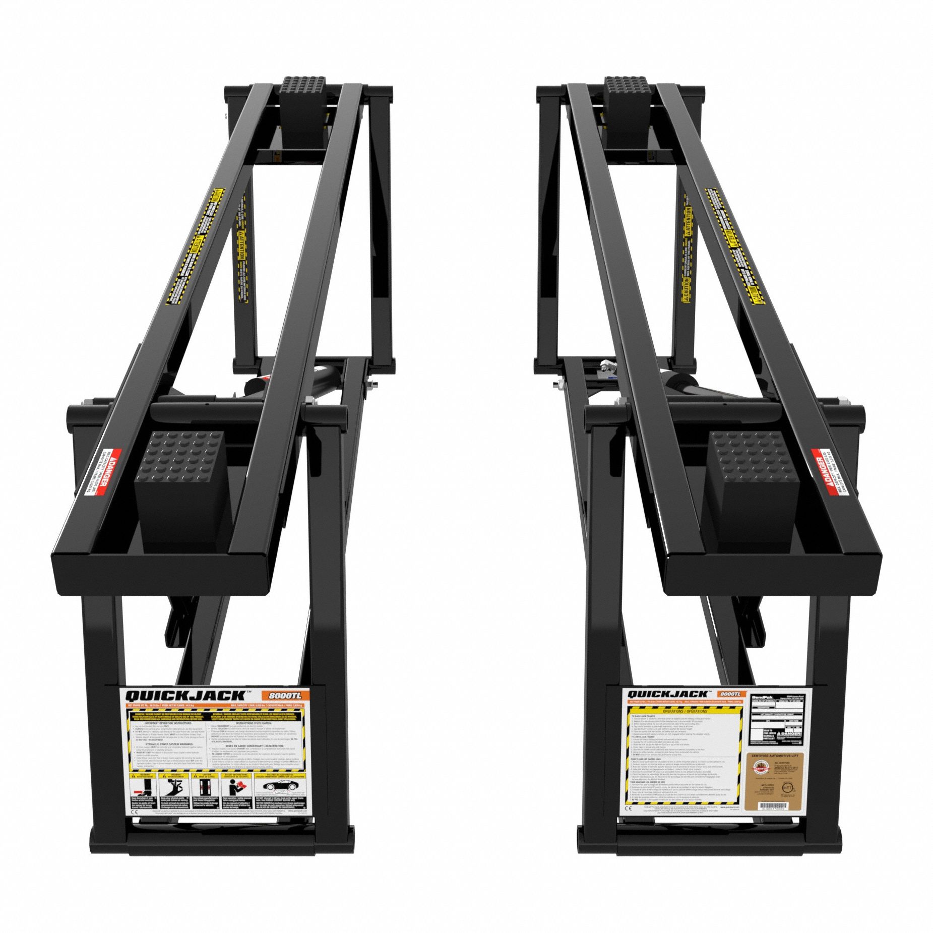 Portable Car Lift: 8, 000 lb Load Capacity, 24 1/2 in Max Lift Ht, 3 1/2 in Min Lift Ht