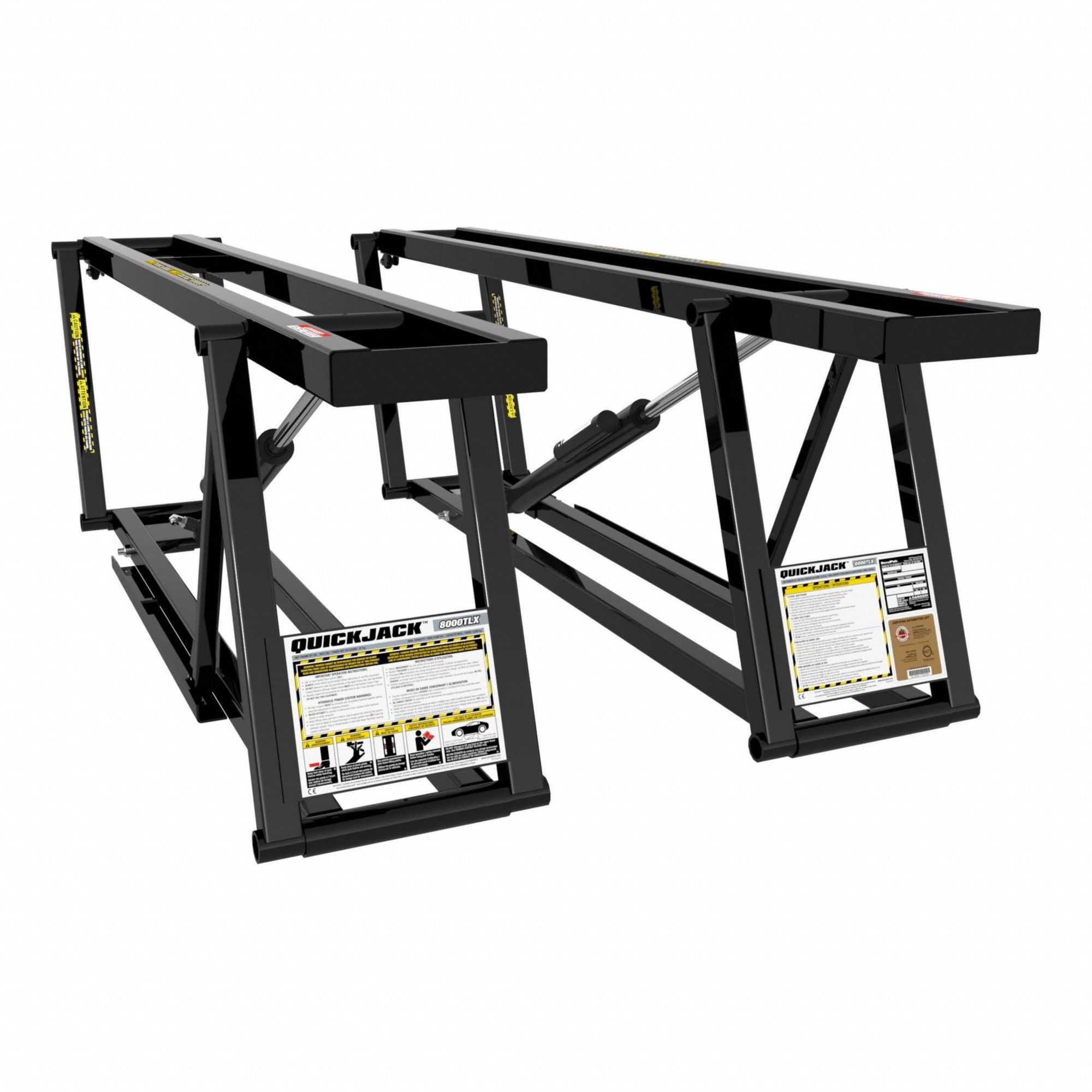 Portable Car Lift: 8, 000 lb Load Capacity, 24 1/2 in Max Lift Ht, 3 1/2 in Min Lift Ht