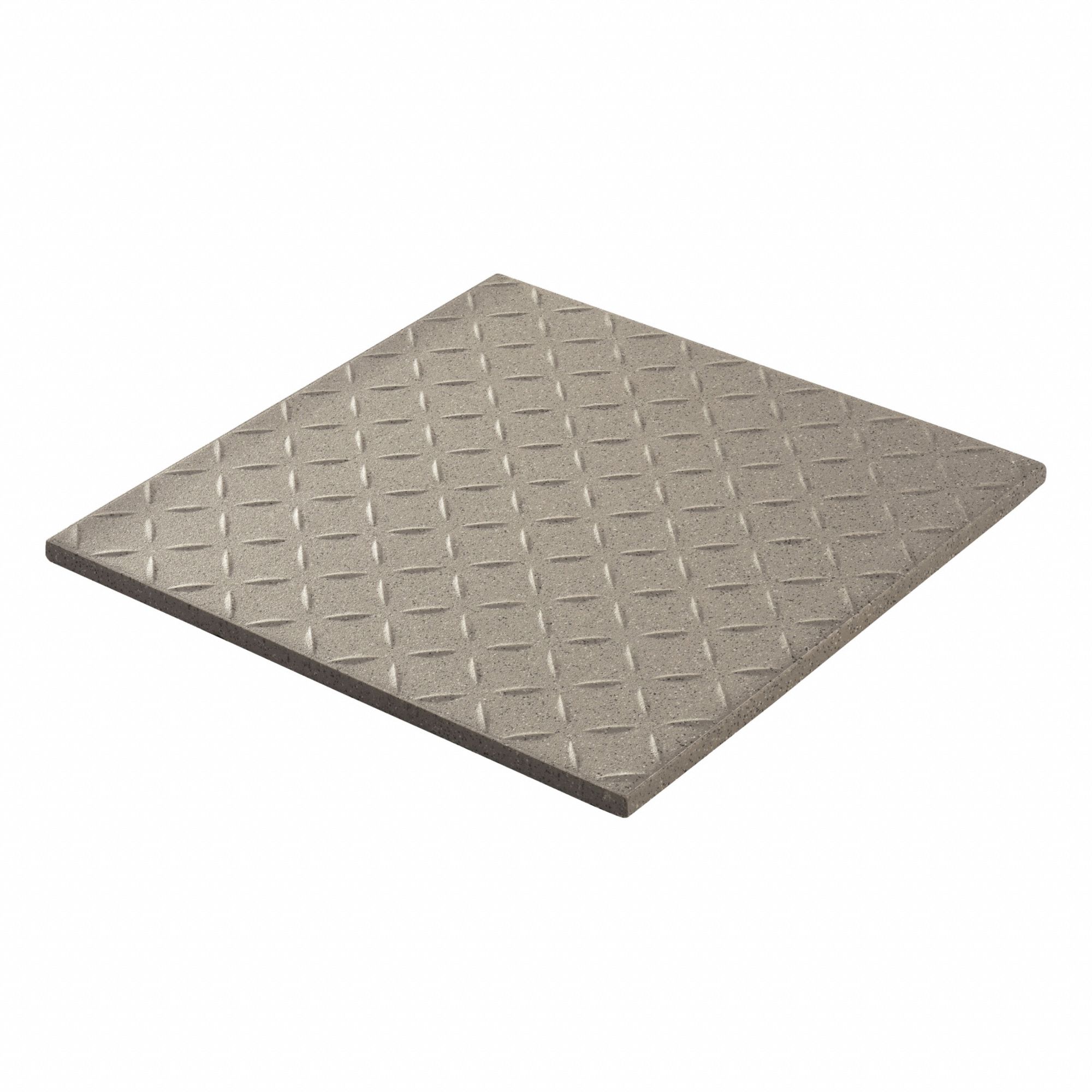 Floor Tiles: 7 3/4 in Lg, 7 3/4 in Wd, Grey Mingle, Field, Cross-Tread, Mingle, Rounded