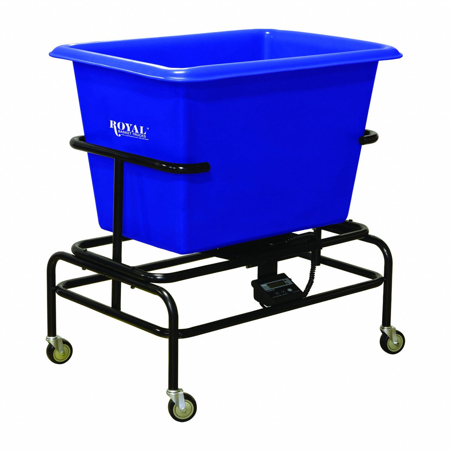 Scale Cart: Blue, (4) Swivel, Corner, 8 bu Truck Capacity, 600 lb Load Capacity