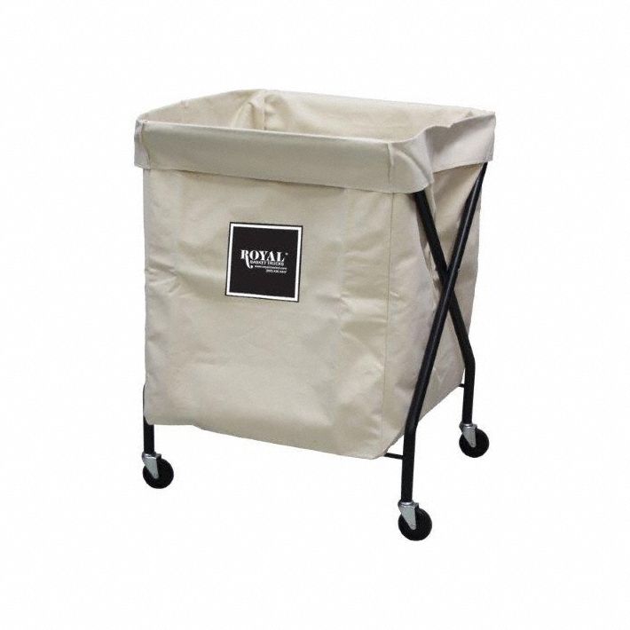 X-Frame Hamper: Vinyl Liner, Canvas, (4) Swivel, 9.5 cu ft Total Volume, Steel