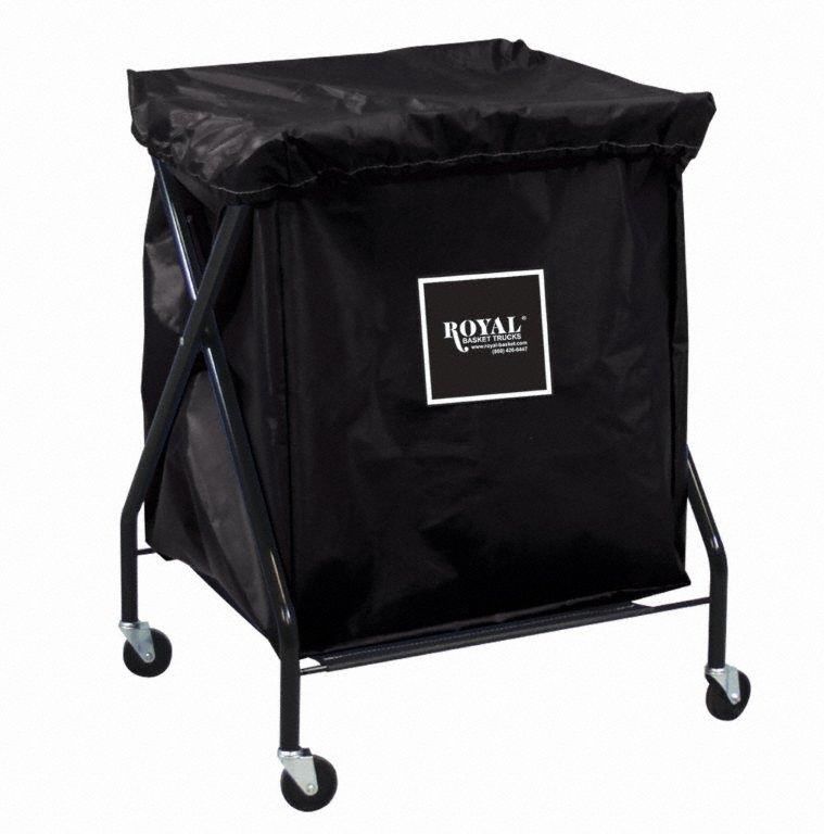X-Frame Hamper: Vinyl Liner, Black, (4) Swivel, 9.5 cu ft Total Volume, Steel