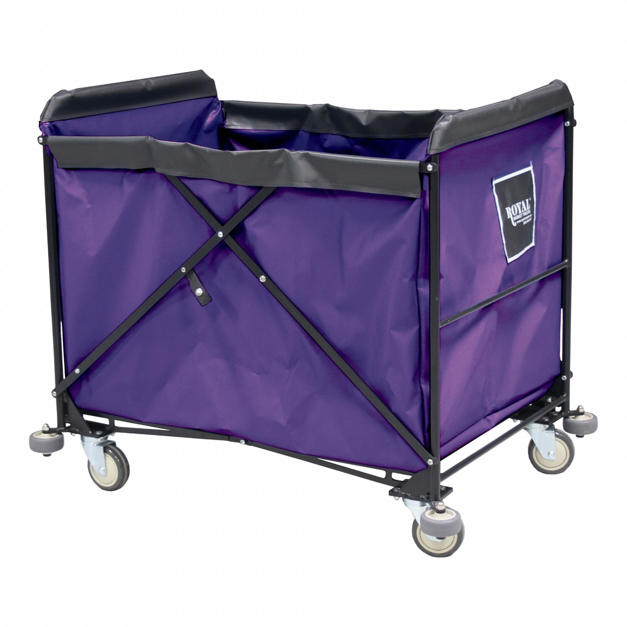 Collapsible Basket Truck: Purple, (4) Swivel, 8 bu Truck Capacity, Vinyl