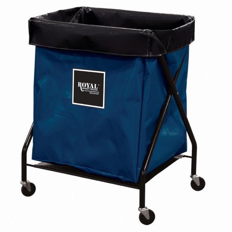 X-Frame Hamper: Vinyl Liner, Navy Blue, (4) Swivel, 7.6 cu ft Total Volume
