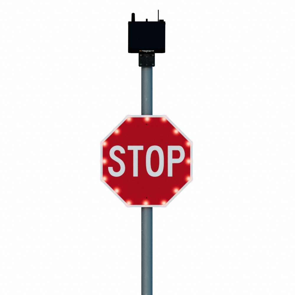 LED Stop Sign Red Solar