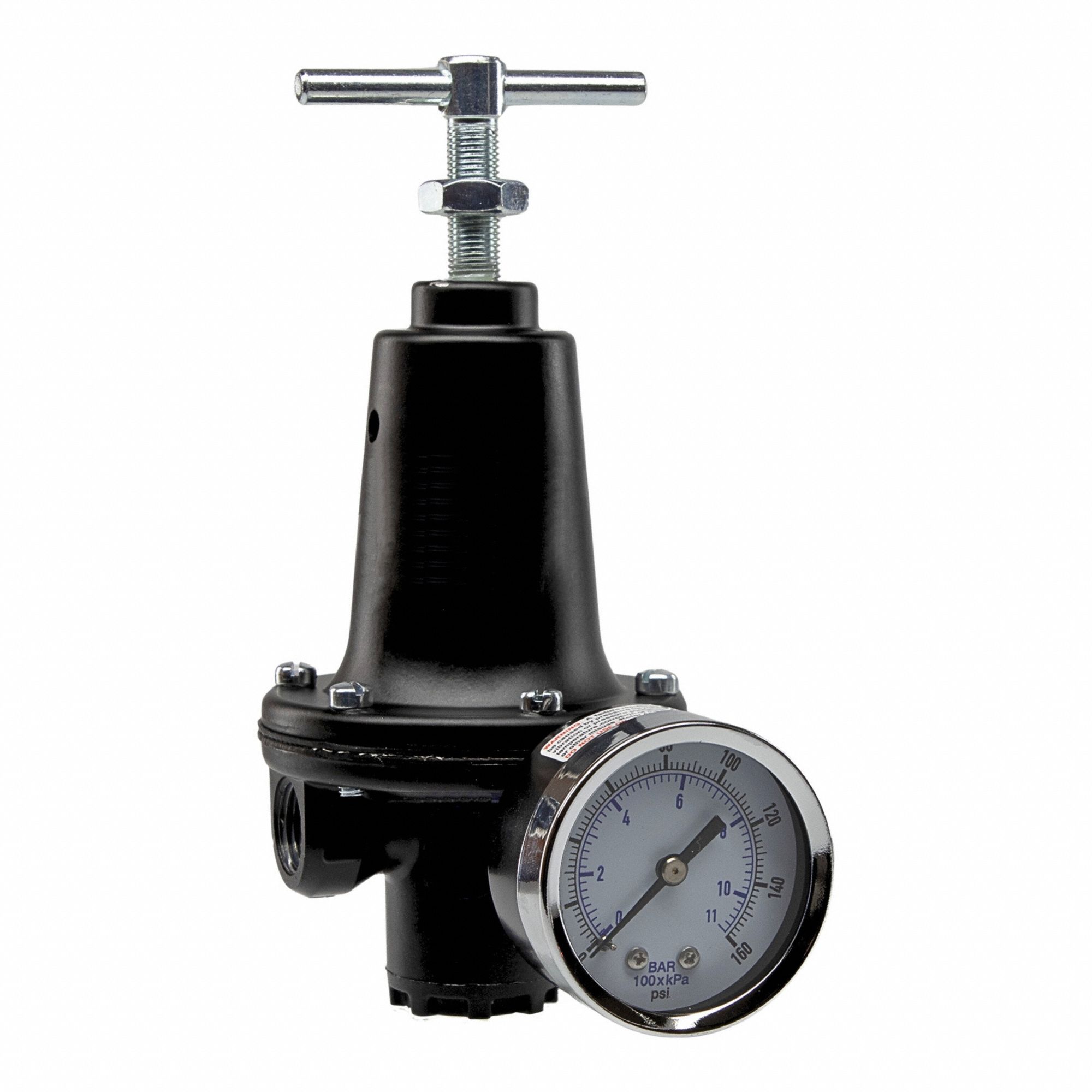 Regulator: Zinc, 3/8 in NPT, 110 scfm, 2 psig to 125 psig, 300 psig Max Op Pressure, T-Handle