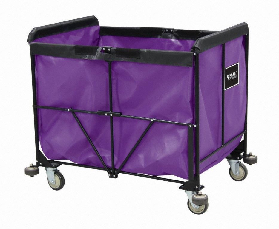 Collapsible Basket Truck: Purple, (2) Rigid/(2) Swivel, 16 bu Truck Capacity