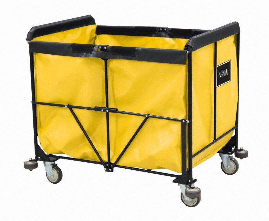 Collapsible Basket Truck: Yellow, (2) Rigid/(2) Swivel, 16 bu Truck Capacity