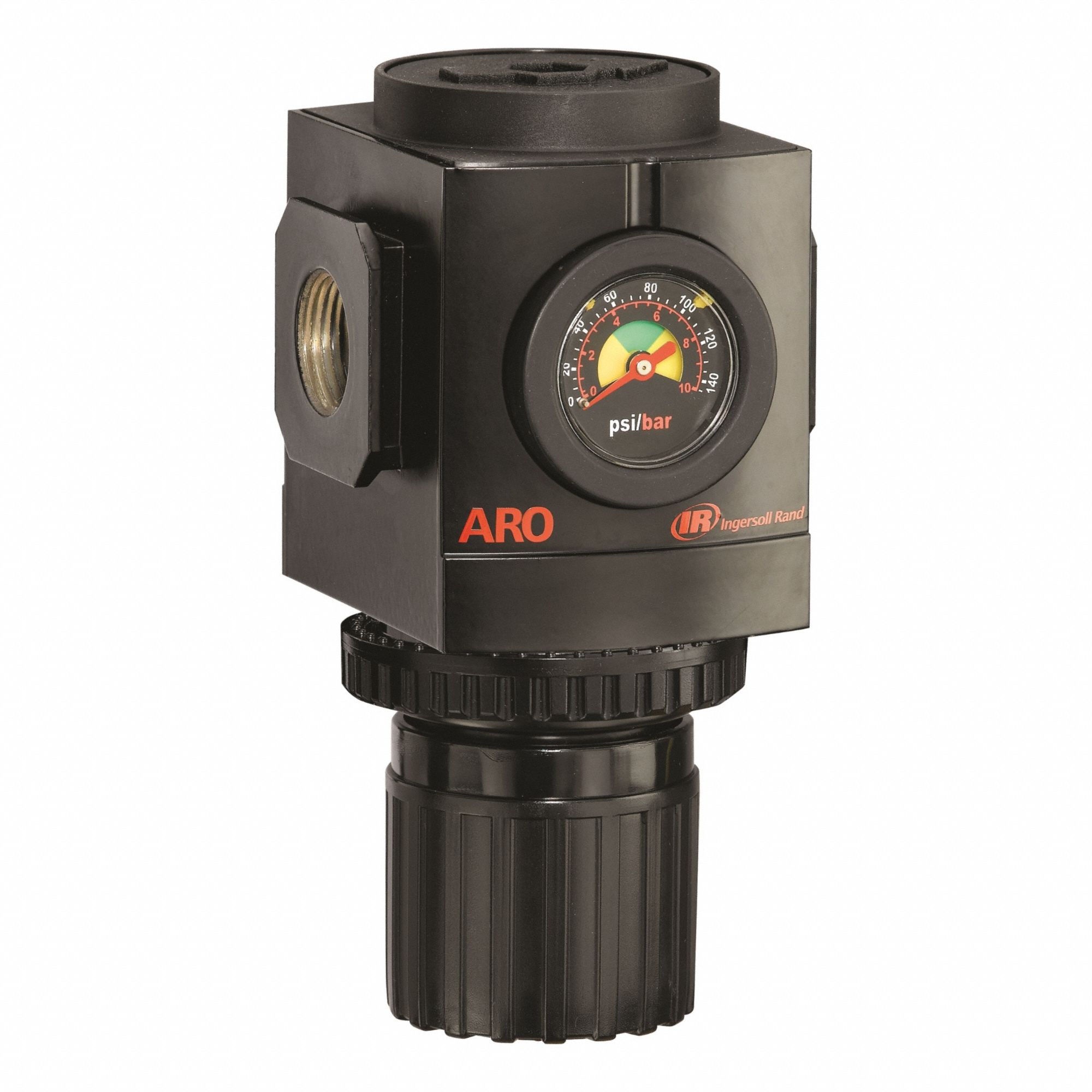 Regulator: Aluminum, 3/4 in NPT, 290 scfm, 0 psi to 140 psi, 250 psi Max Op Pressure, Knob