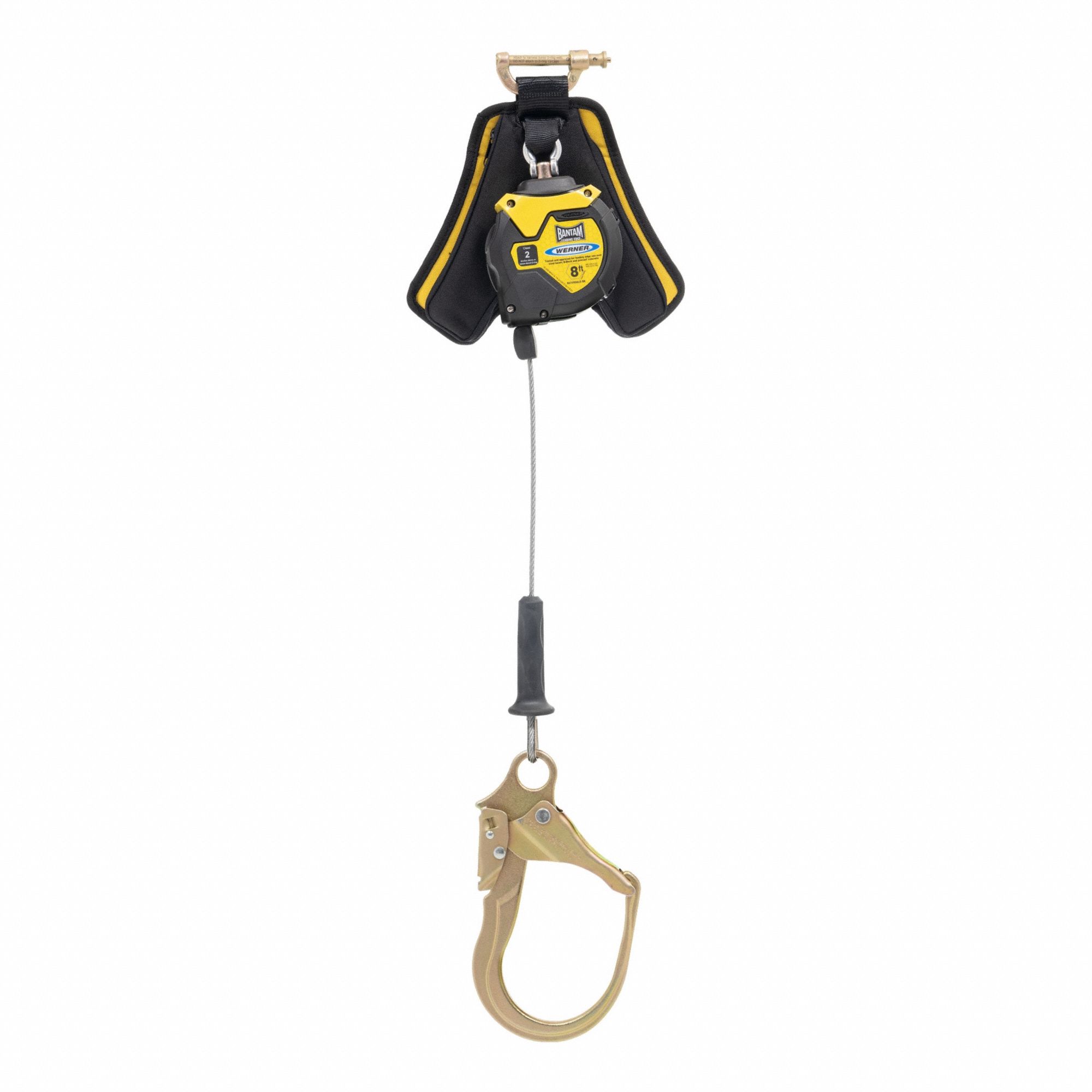 Self-Retracting Lifeline: 2 3/4 inSteel Snap Hook Anchor, Harness Steel Quick-Connect