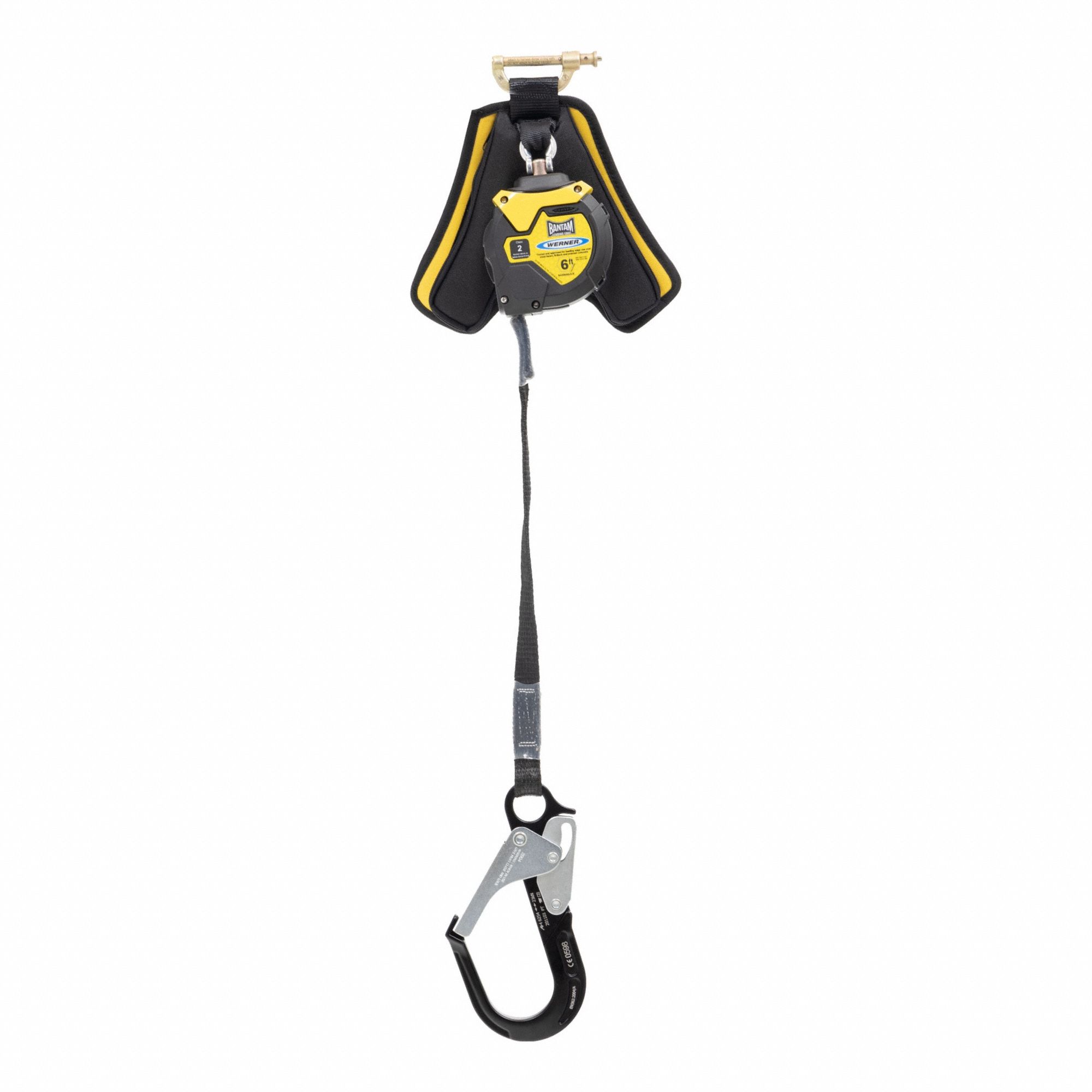 Self-Retracting Lifeline: 2 1/2 inAluminum Rebar Hook Anchor, Harness Steel Quick-Connect