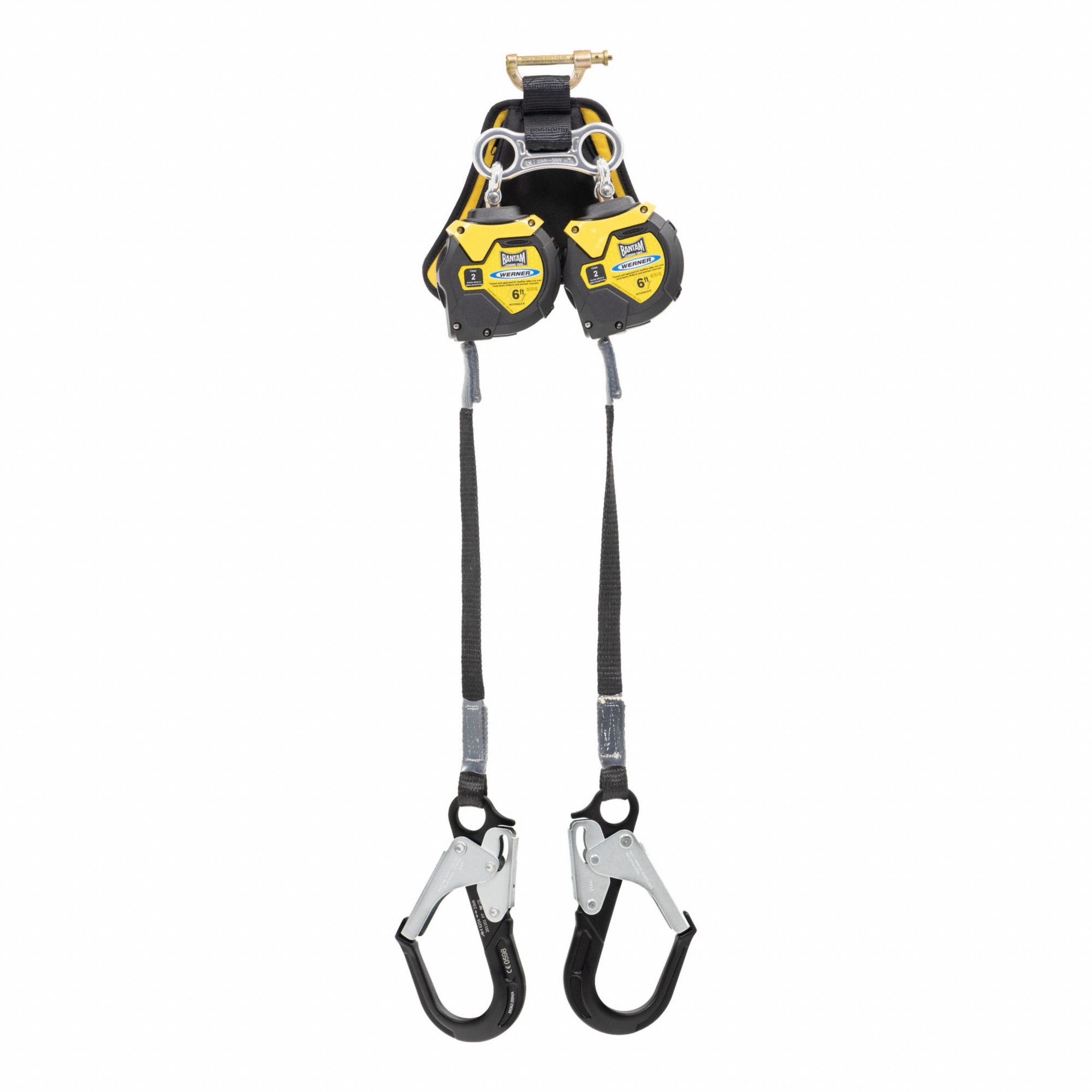 Self-Retracting Lifeline: 2 1/2 inAluminum Rebar Hook Anchor, Harness Steel Quick-Connect