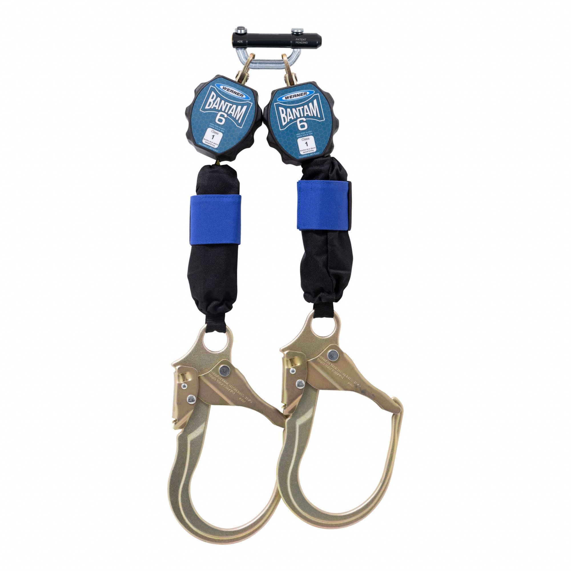 Self-Retracting Lifeline: 2 3/4 inSteel Snap Hook Anchor, Harness Aluminum Quick-Connect