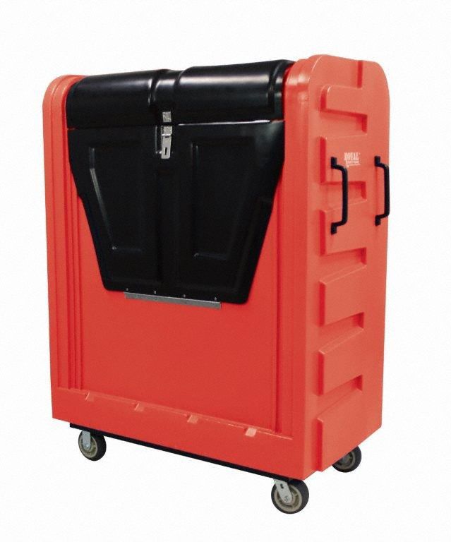 Bulk Security Truck: Red, (2) Rigid/(2) Swivel, 50 1/2 in Overall Lg