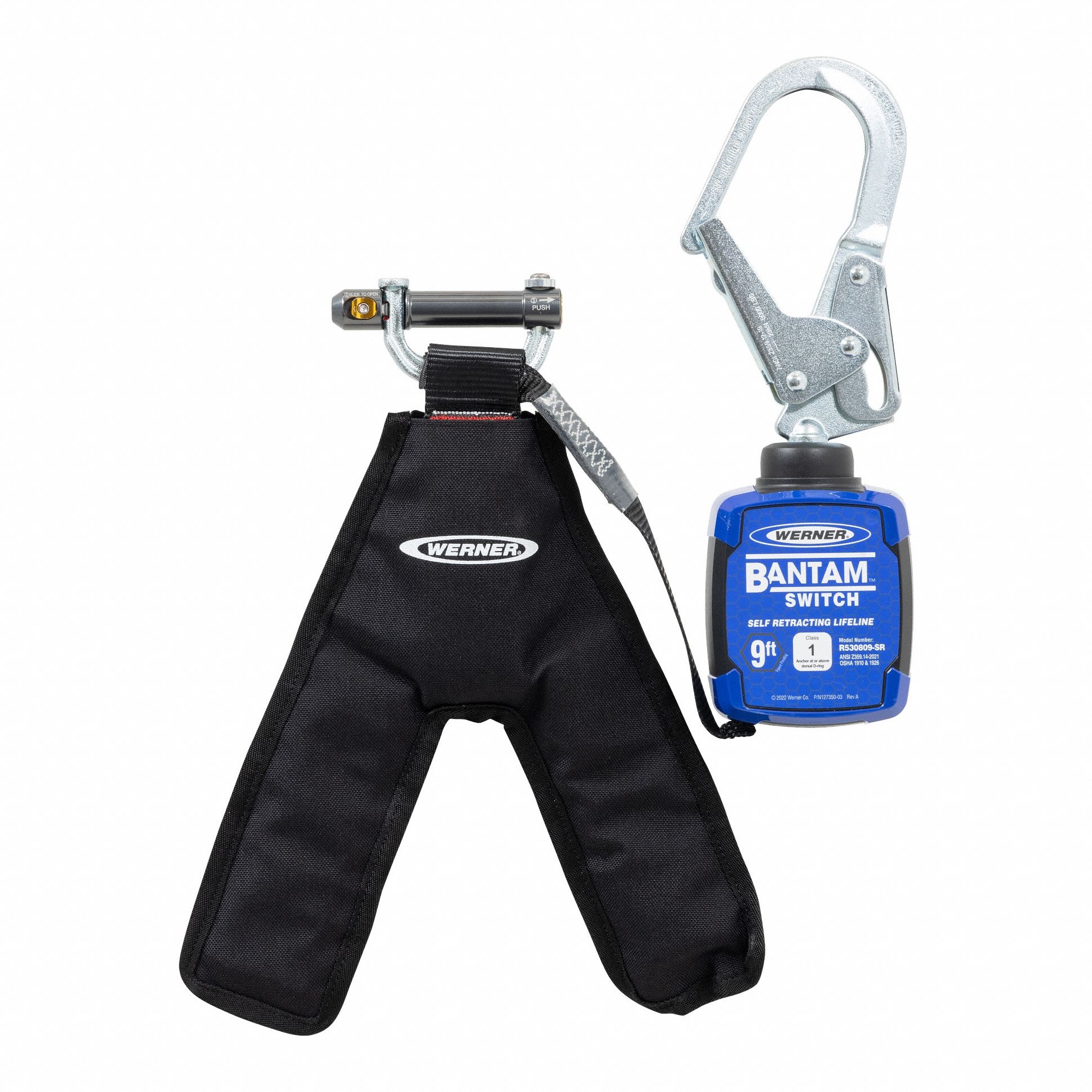 Self-Retracting Lifelines: 2 inSteel Rebar Hook Anchor, Harness Aluminum Quick-Connect