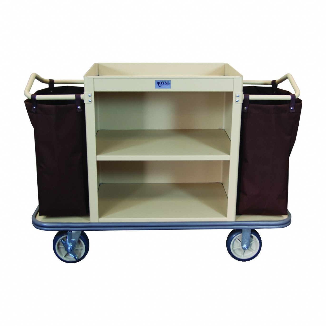 Housekeeping Cart: Beige, 41 in Overall Ht, 22 in Overall Wd, 55 in Overall Dp