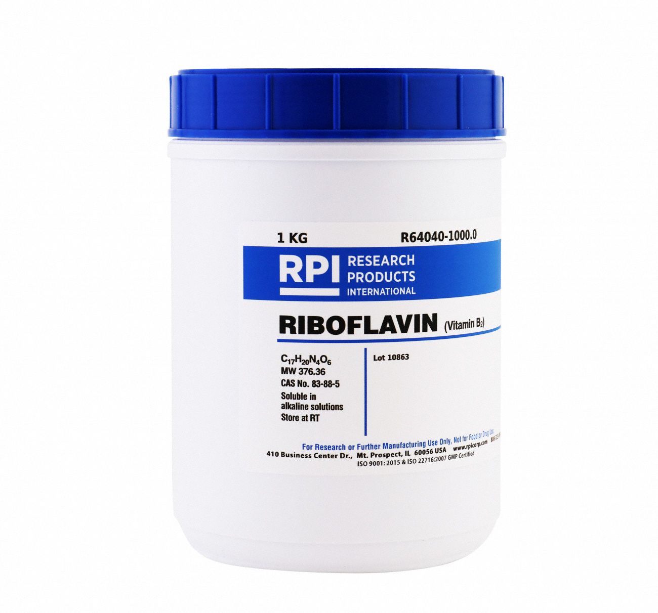 Riboflavin [Vitamin B2] Research or Further Manufacturing Use Only
