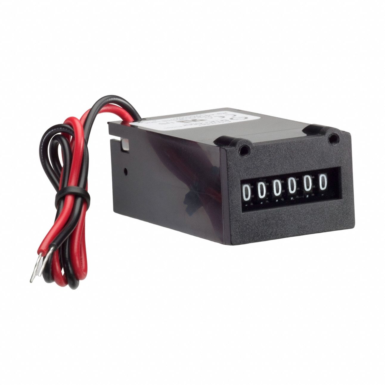 Electromechanical Counter: Front Panel Mounting, 1 in x 1 3/8 in, 6 V DC – 12 V DC, Analog