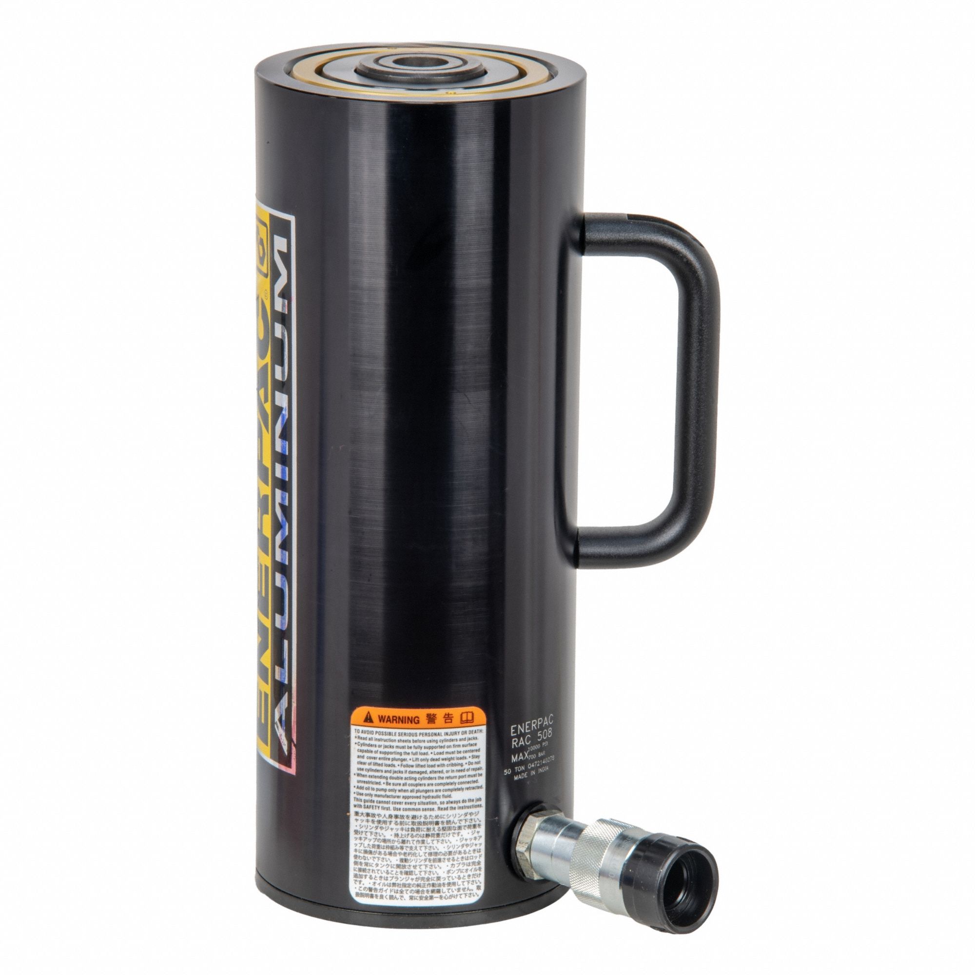 Cylinder: Single Acting, 50 ton Nominal Capacity, 7 7/8 in Nominal Stroke Lg, Aluminum