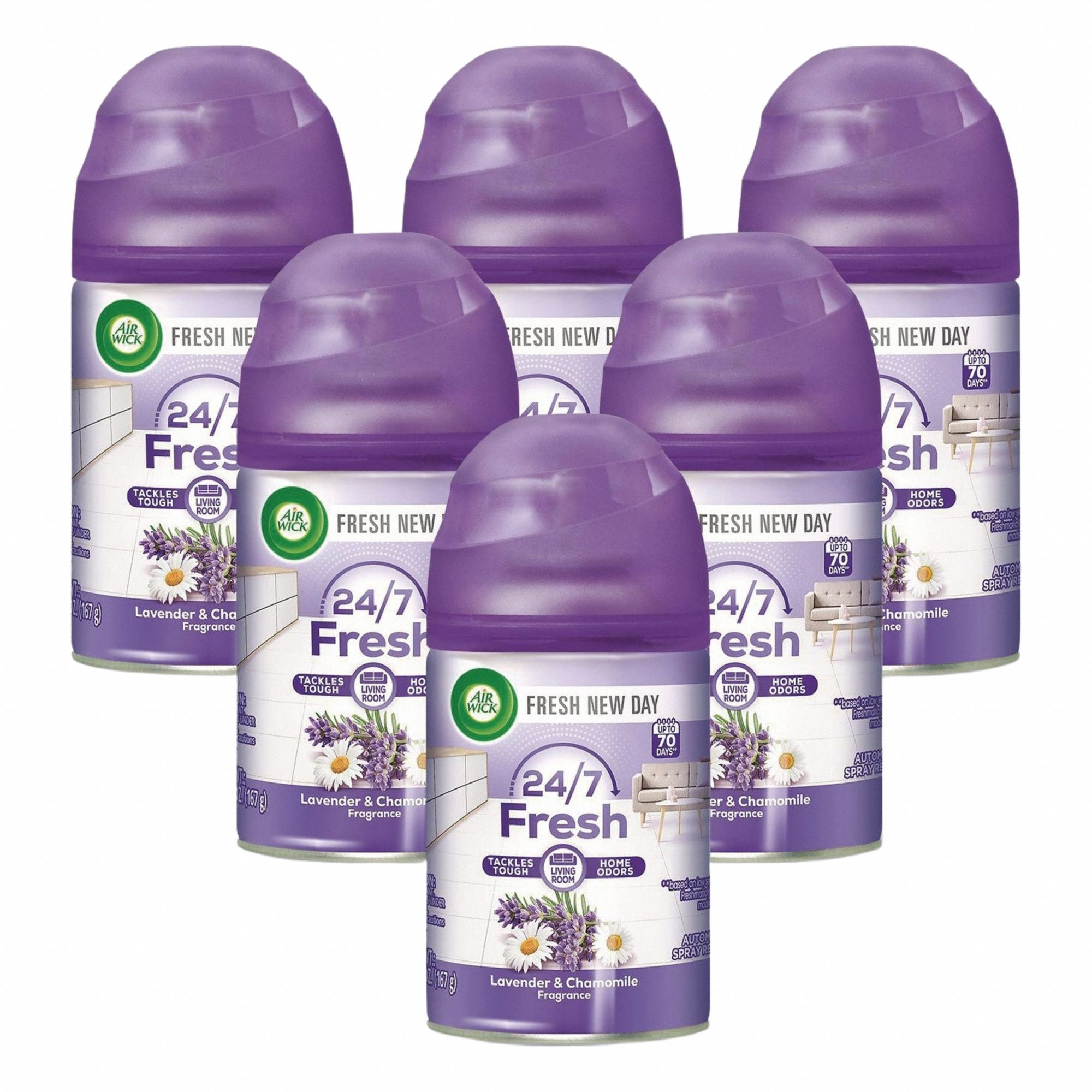 Air Freshener Refill: Freshmatic®, 5.89 oz Container Size, 70 day Refill Life, 6 PK